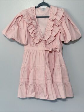 Reset Ruffle Mini Wrap‎ Dress Cotton Women's Size Medium